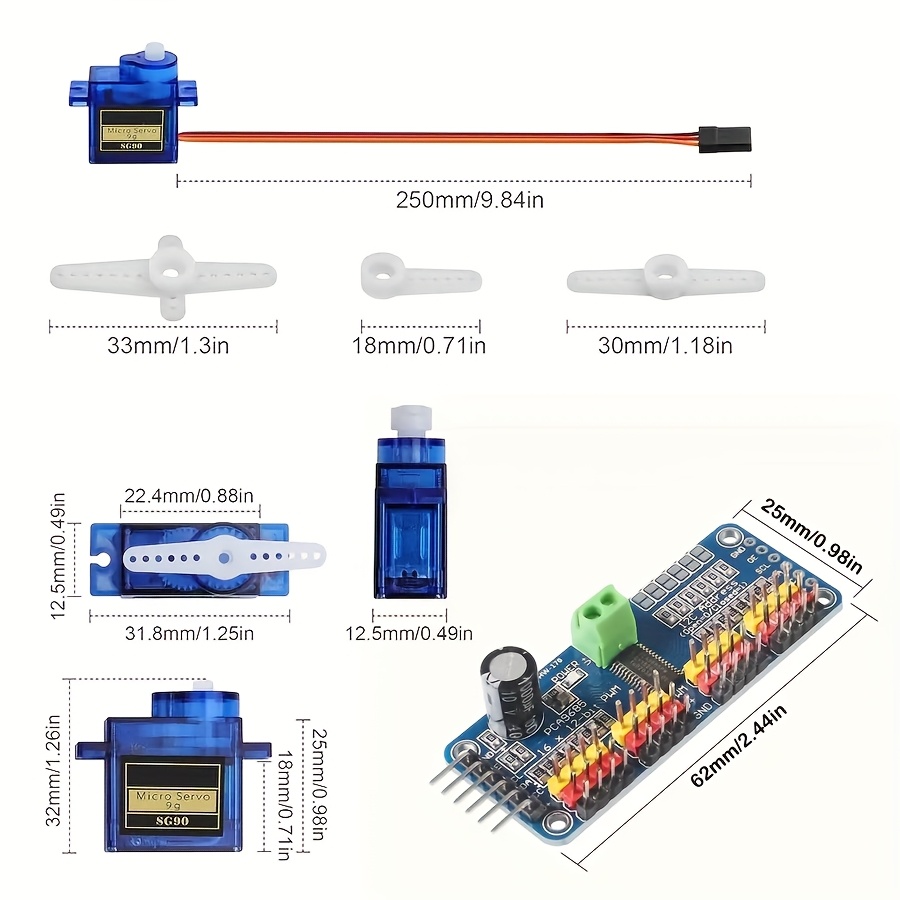5 buah Motor Servo SG90 9G + D - Robot Arm Motor ulasan dan harga