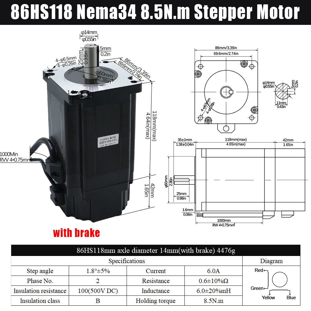 MHCNC Nema34 118mm 8.5Nm Kit M - Robot Arm Motor ulasan dan harga